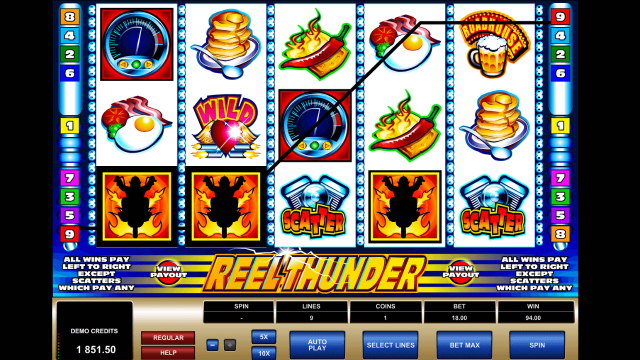 Игровой интерфейс Reel Thunder 9