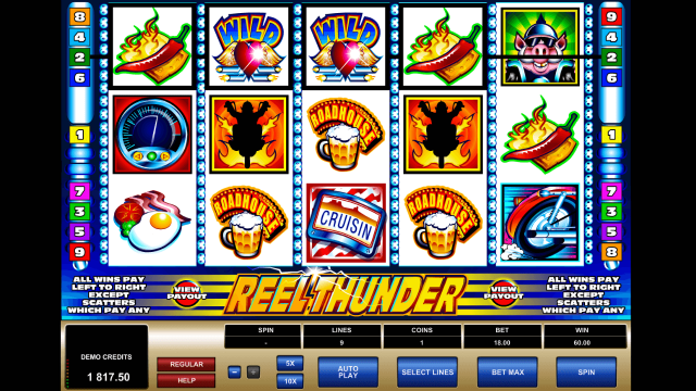 Игровой интерфейс Reel Thunder 6